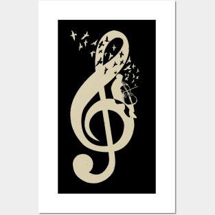 Treble Clef - Music Cello - Vintage Posters and Art